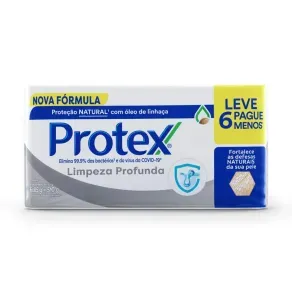 Kit Sabonete em Barra Protex Limpeza Profunda 6 Unidades 85g cada